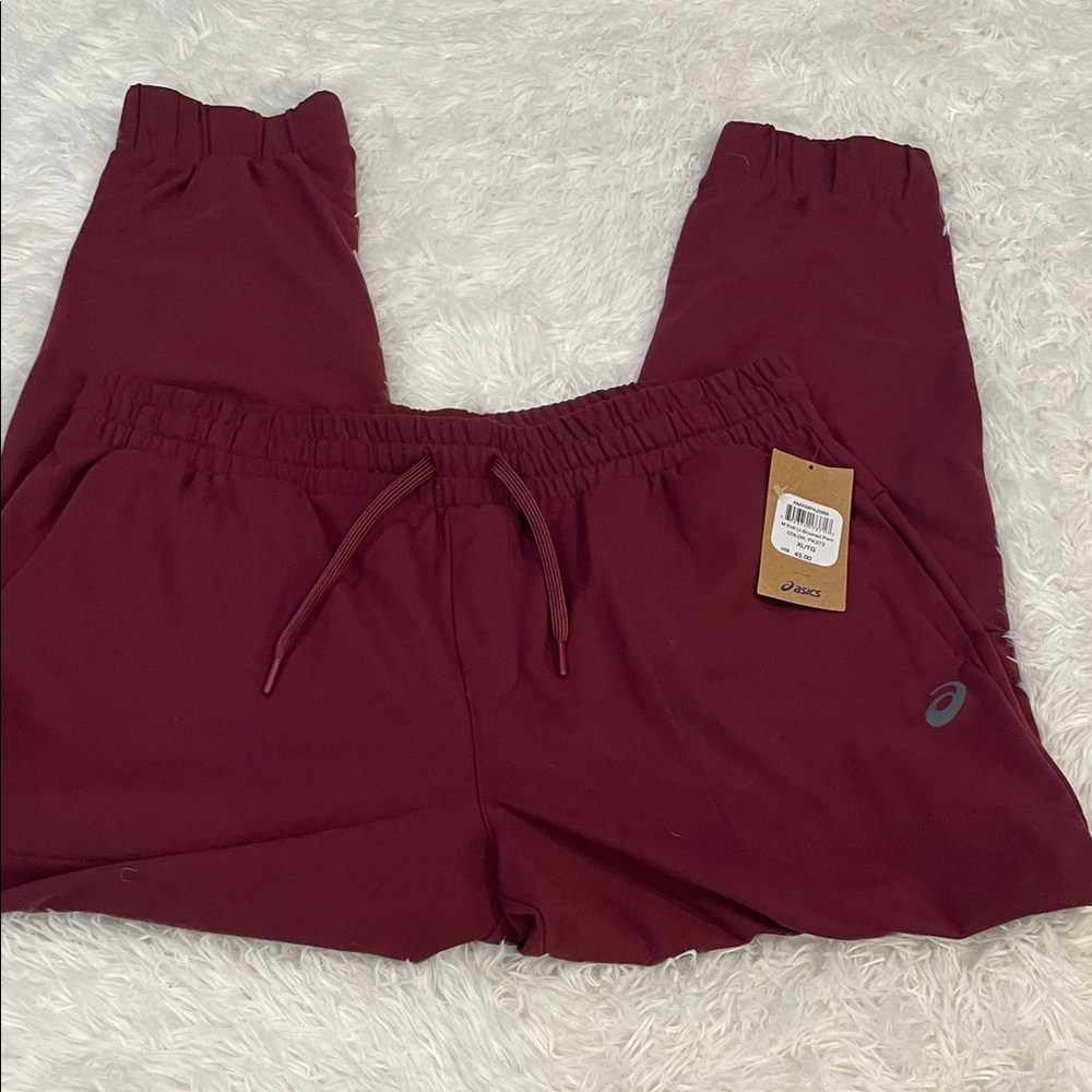 Asics Burgundy Joggers